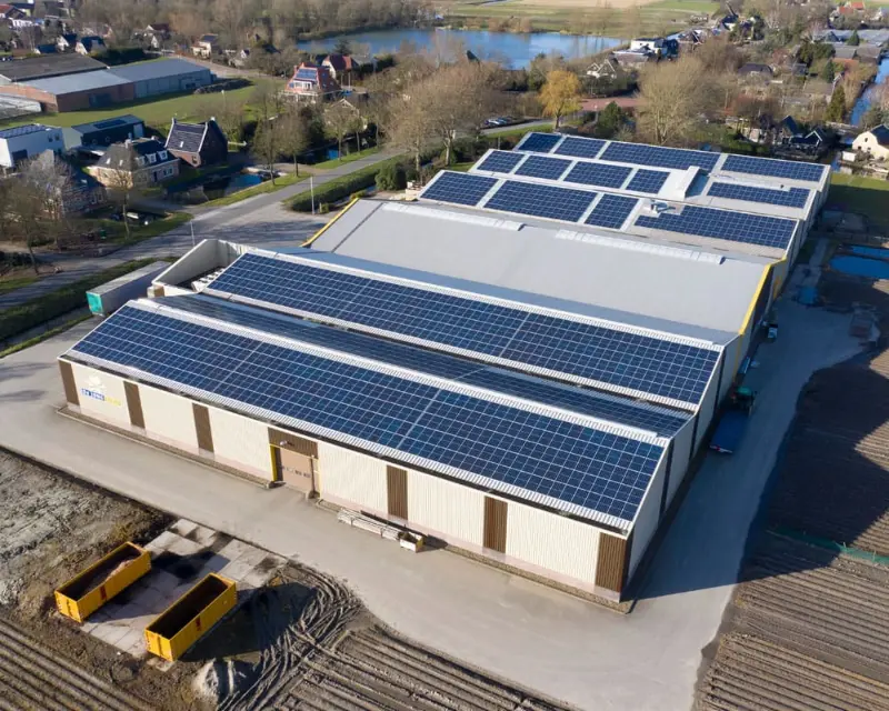 Example: Solar panels on a flat commercial roof