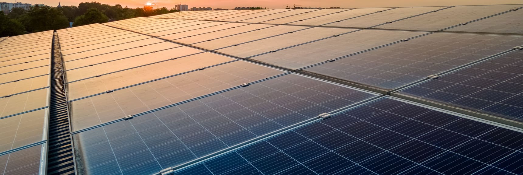 Example: Solar panels at sunset